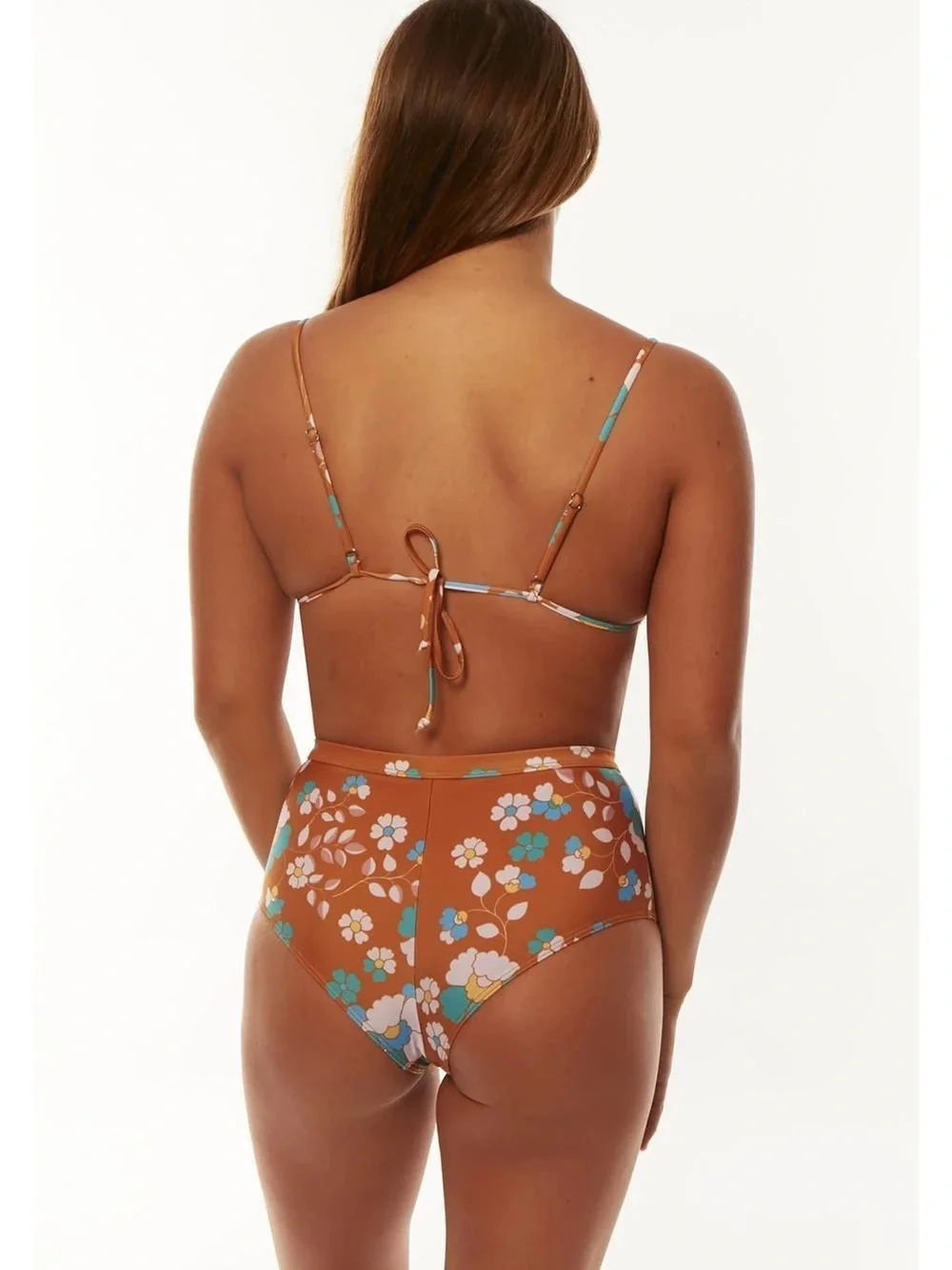 SISSTREVOLUTION SWELL BAYAMO BANDEAU TOP  Rust and Turquoise Size Small NWT
